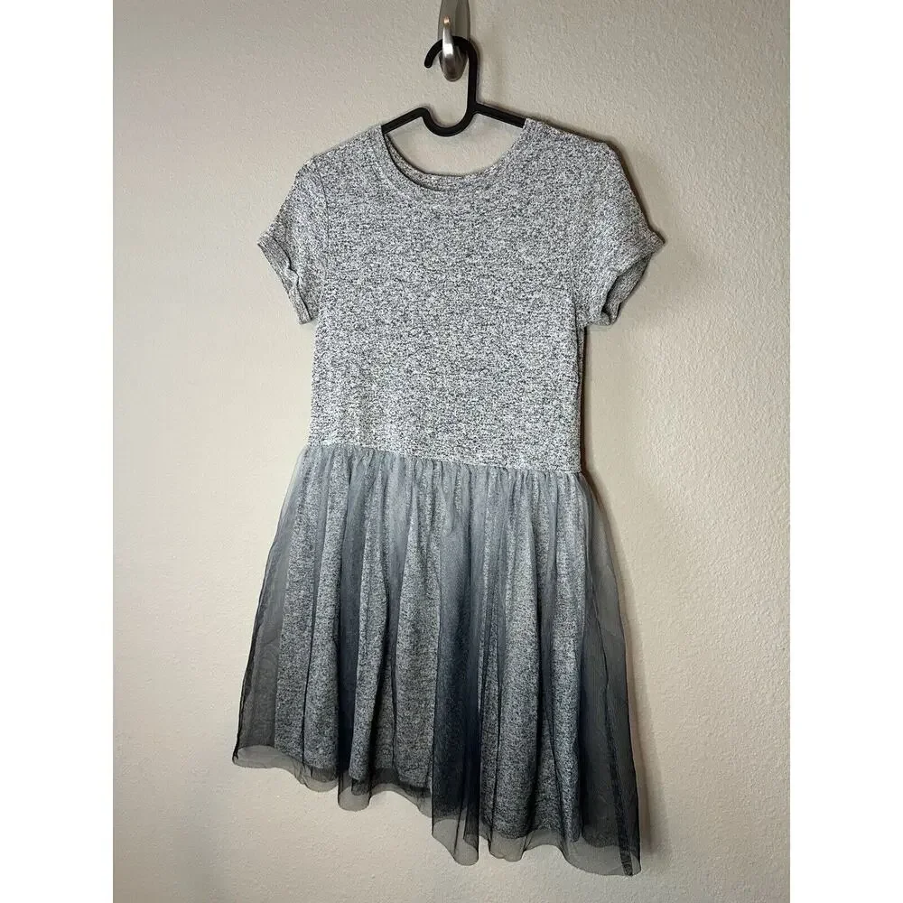 Cat & Jack Gray Dress Sparkly gray tulle skirt girl Size Large 10/12